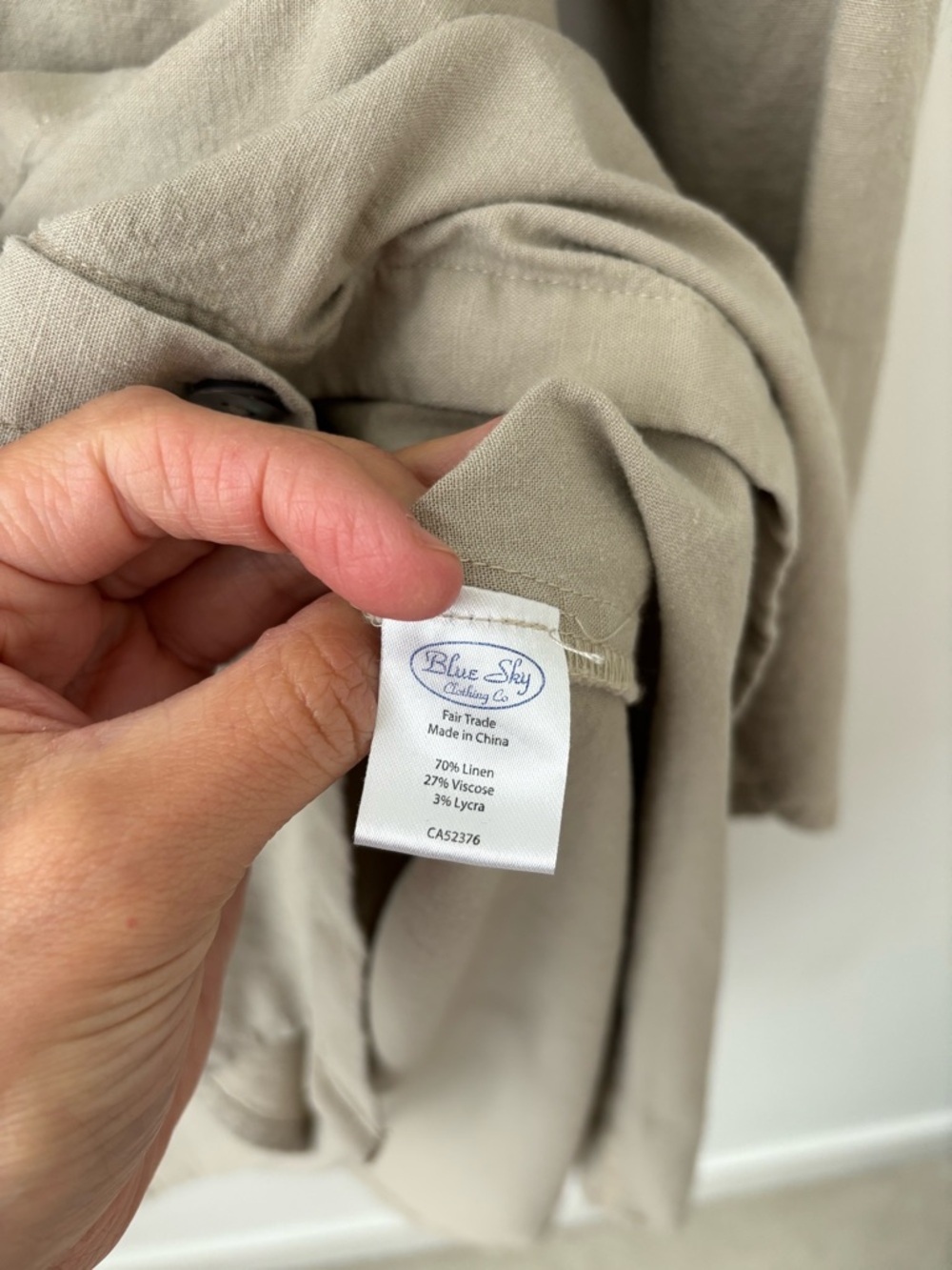 Blue Sky Clothing Linen Blend Shirt Dress Tunic Lagenlook Beige Oversized XL - Picture 9 of 11
